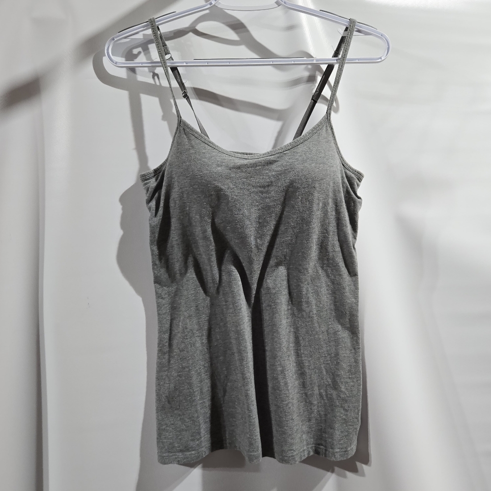 Gray Women's Tank Top With Shelf Bra Sz Medium Like New